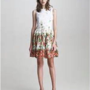 RED Valentino Preowned Cotton Dress Strawberry Print Fits Like Size 2 or 4